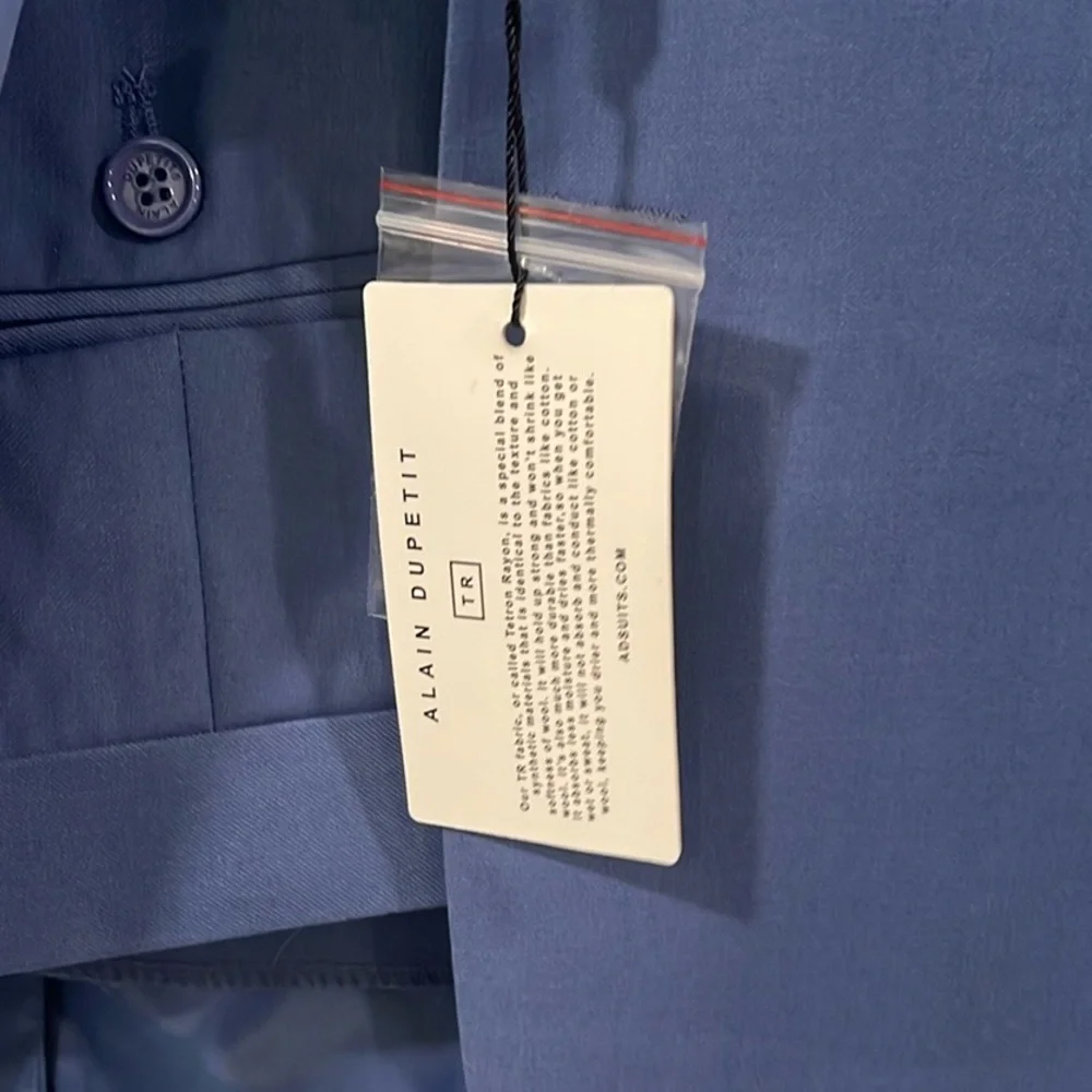Men's Classic Two-Button Blue Suit Jacket - Unbranded - Picture 2 of 3